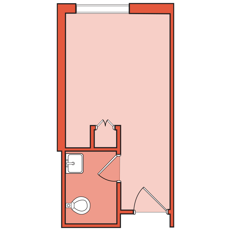 The Levin Palace - Positano Floor Plan - Spacious 1 Bedroom / 1.5 Bath / Den